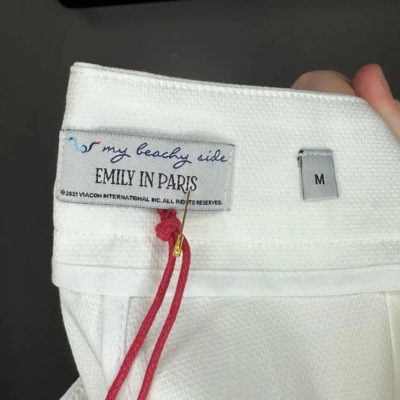 NWT My Beachy Side x Emily In Paris Marin Shorts High Waisted Nautical Size M - Picture 6 of 6